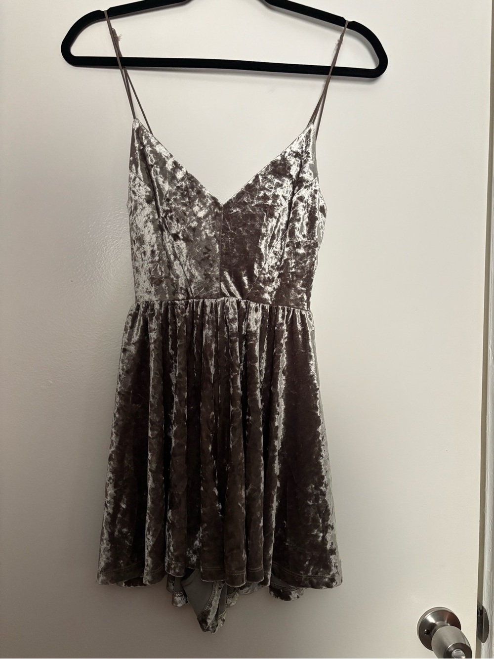 Silence + Noise Crushed Velvet Romper